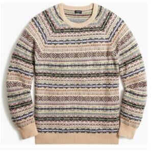 J. Crew Wool-Blend Fair Isle Crewneck Sweater L